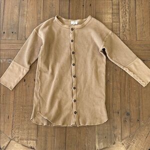 The simple folk waffle honey button front dress tunic girls 5-6 years organic
